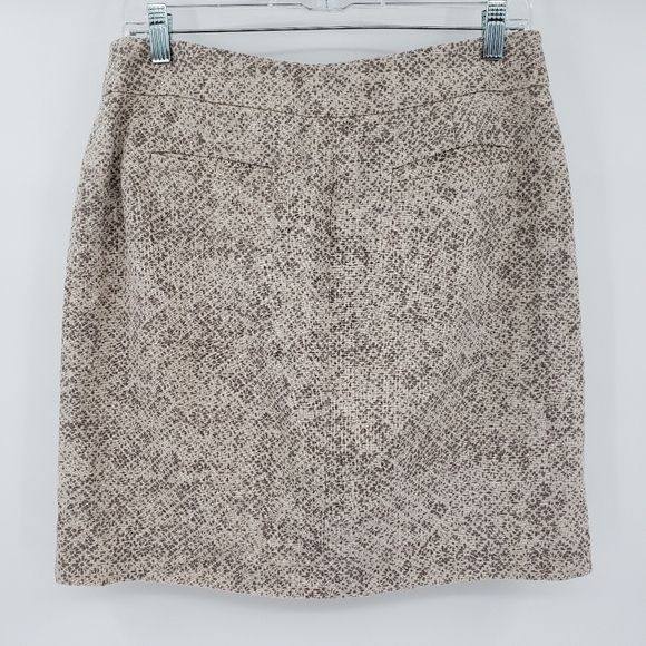 LOFT 100% Linen Tan Brown Floral Skirt - Picture 2 of 7